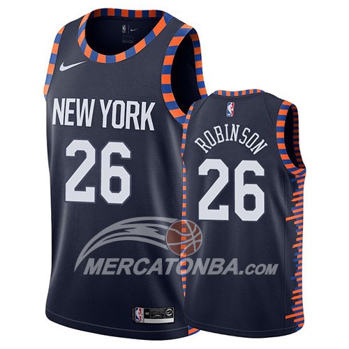 Maglia New York Knicks Mitchell Robinson Citta 2019 Blu